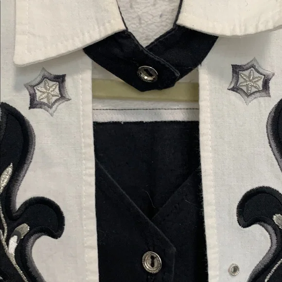 Vintage 1849 Ranchwear Cropped Western Long Sleeve Button Shirt - Picture 3 of 8